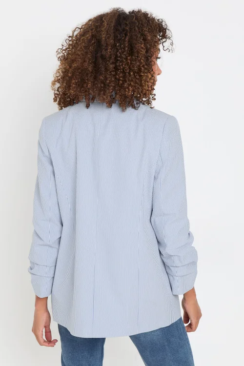 M&Co Blue Stripe Seersucker Blazer - 14 Image 4