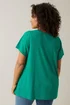 Evans Curve Green Premium Ribbed Modal Blend T-Shirt - Size 16 Image 3