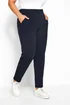 Yours Curve Navy Blue Double Pleat Stretch Jersey Joggers - 34-36 Image 2