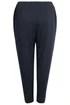 Yours Curve Navy Blue Double Pleat Stretch Jersey Joggers - 34-36 Image 5