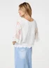 Izabel London White Embroidered 3/4 Sleeve Blouse - S Image 2
