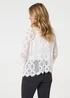 Izabel London White Lace Crochet Semi Sheer Layered Top - XL Image 2