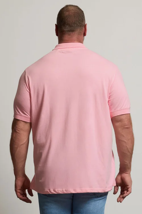 BadRhino Cotton Short Sleeve Pink Polo Shirt - 4XL Image 4