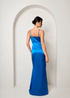 Chi Chi London Twist Bodice Satin Maxi Dress In Cobalt - Size 16 Image 3