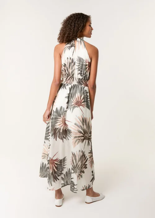 Blue Vanilla Khaki Halter Neck Occasion Dress - L Image 4