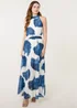 Blue Vanilla White Halter Neck Occasion Dress - L Image 2