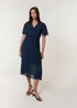 Blue Vanilla Navy Pleated Chiffon Dress - Small Image 1