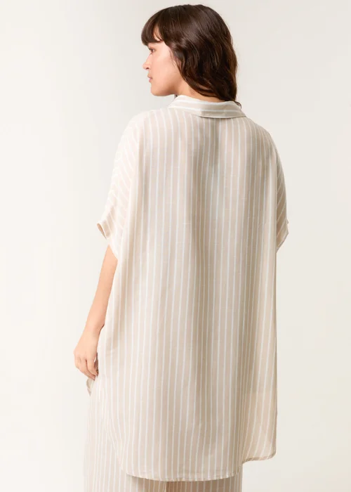 Blue Vanilla Stone Oversized Pinstripe Shirt - One Size Image 4