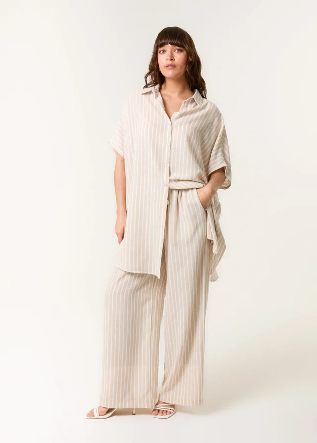 Blue Vanilla Stone Oversized Pinstripe Shirt
