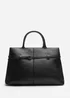 Where's That From Flores Black Luxury Structured Leather Tote Bag - One Size Image 2