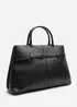 Where's That From Flores Black Luxury Structured Leather Tote Bag - One Size Image 3