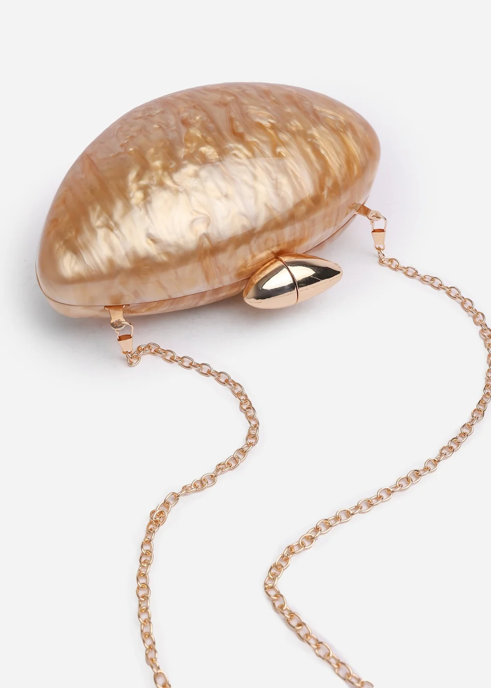 Where's That From Gold Benna Marble Acrylic Clutch - One Size Image 5