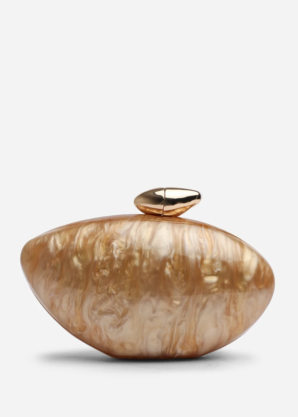 Where's That From Gold Benna Marble Acrylic Clutch - One Size Image 2