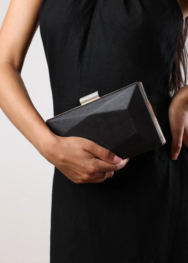 Where's That From Black Oceane Embellished Evening Clutch