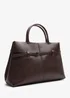 Where's That From Flores Brown Luxury Structured Leather Tote Bag - One Size Image 3