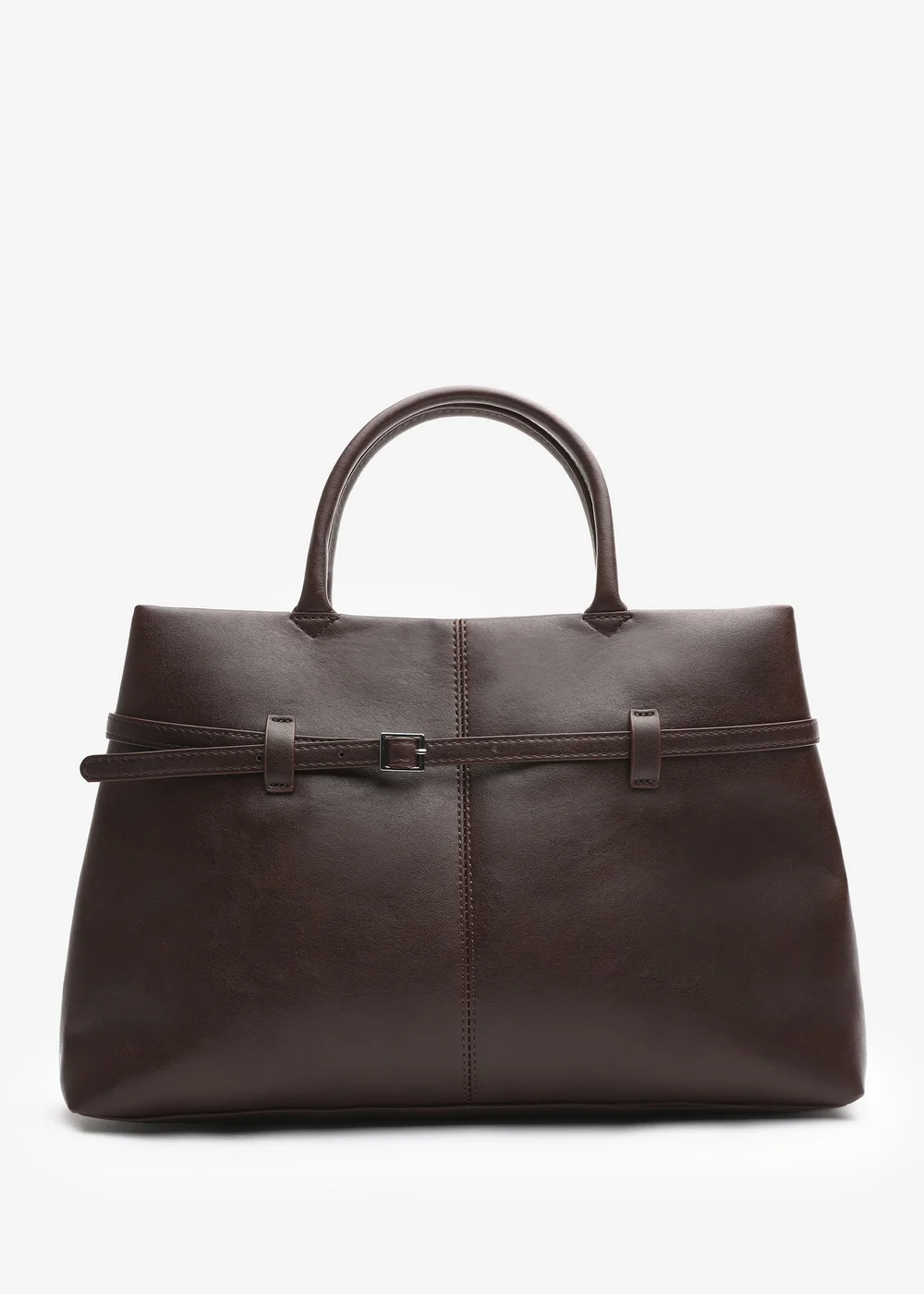 Where's That From Flores Brown Luxury Structured Leather Tote Bag - One Size Image 2