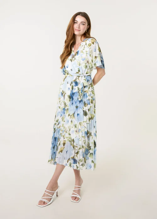 Blue Vanilla Blue Short Sleeve Wrap Pleat Dress - S Image 2