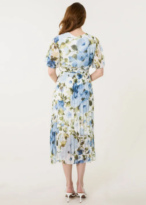 Blue Vanilla Blue Short Sleeve Wrap Pleat Dress - S Image 4