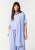 Blue Vanilla Blue Oversized Pinstripe Shirt - One Size Image 1