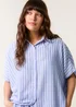 Blue Vanilla Blue Oversized Pinstripe Shirt - One Size Image 3
