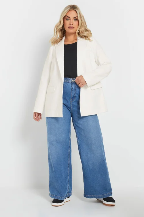 Yours Curve Ivory White Boucle Blazer - 14 Image 2