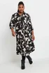 Yours Curve Black & White Abstract Print Shirt Dress - 22-24 Image 2