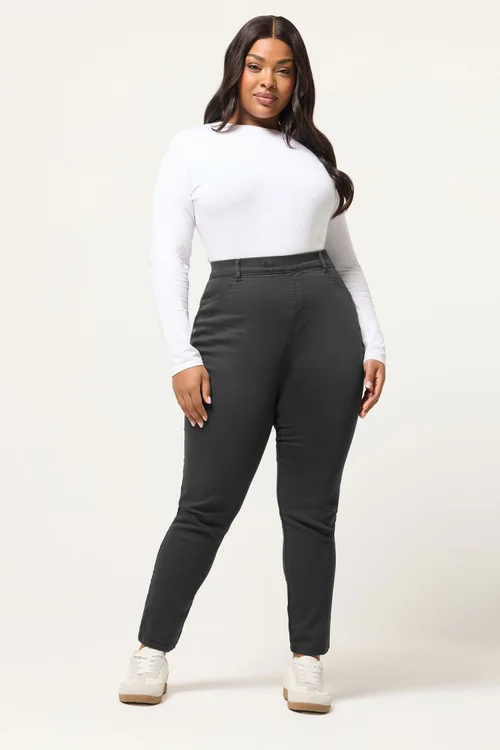 Yours Curve Grey Stretch Pull On GRACE Jeggings - 20 Image 2
