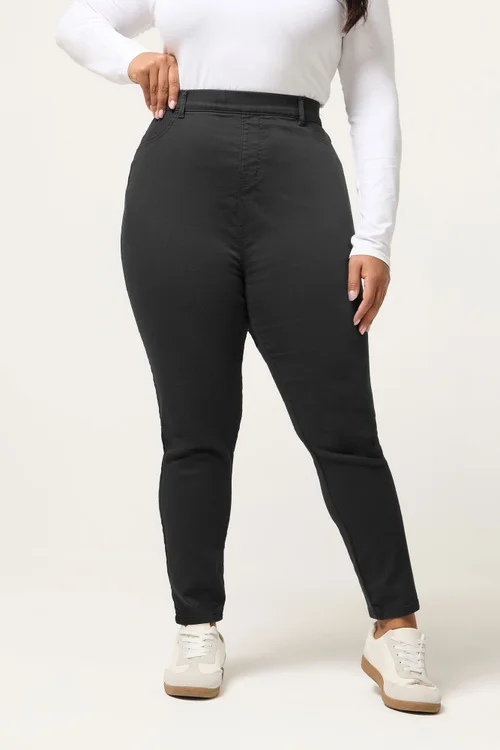 Yours Curve Grey Stretch Pull On GRACE Jeggings - 20 Image 1