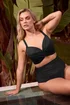 Yours Curve Black Premium Underwired Bikini Top - 40DD Image 1