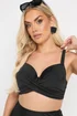 Yours Curve Black Premium Underwired Bikini Top - 40DD Image 2