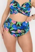 Yours Curve Black Tropical Floral Print High Waisted Bikini Briefs - Size 22 Image 2