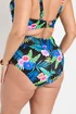 Yours Curve Black Tropical Floral Print High Waisted Bikini Briefs - Size 22 Image 3