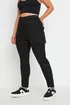Yours Curve Black Cargo Pocket Jeggings - 14 Image 1
