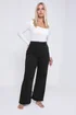 Yours Curve Black Wide Leg Jeggings - 26 Image 2