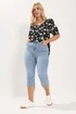Yours Curve Light Blue Cropped AVA Jeans - 14 Image 2