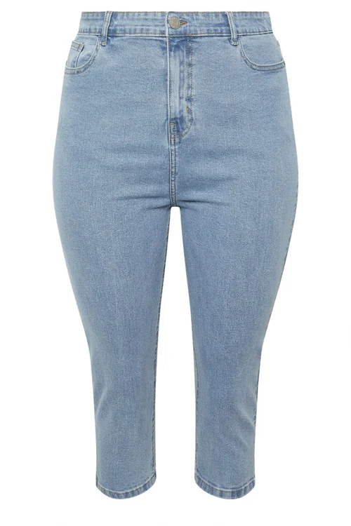 Yours Curve Light Blue Cropped AVA Jeans - 14 Image 3