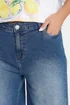 Yours Curve Mid Blue Stretch Denim Jorts - Size 28 Image 4