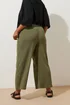 Yours Curve Khaki Green Textured Culottes - 18 Image 3