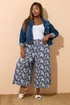 Yours Curve Navy Blue Paisley Print Midaxi Culottes - 30-32 Image 2