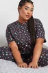 YOURS Curve Grey Star Print Short Sleeve Pyjama Set - Size 14-16 Image 3