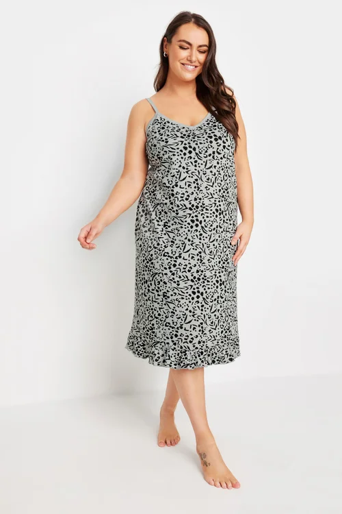 YOURS Curve Grey Leopard Print Chemise - Size 26-28 Image 2