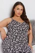 YOURS Curve Black Heart Print Chemise - Size 34-36 Image 3
