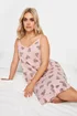 YOURS Curve Pink Heart Print Chemise Nightdress - Size 30-32 Image 2