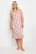 YOURS Curve Pink Heart Print Chemise Nightdress - Size 30-32 Image 3