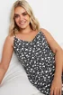 YOURS Curve Black & White Heart Print Chemise Nightdress - Size 30-32 Image 4