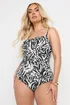 Yours Curve Black Abstract Animal Print Super Sculpt Swimsuit - Size 24 Image 2