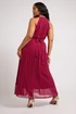Yours London Curve Red Corsage Detail Pleated Maxi Dress - 26-28 Image 3