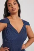 Yours London Curve Navy Blue Metallic Midaxi Dress - 20 Image 5
