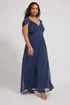 Yours London Curve Navy Blue Metallic Midaxi Dress - 20 Image 2