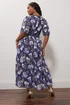 Yours London Curve Navy Blue Floral Crochet Lace V-Neck Midaxi Dress - Size 16 Image 4
